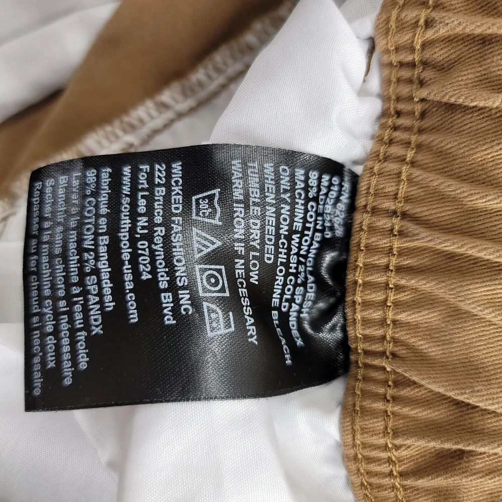 Southpole Pants Mens Medium‎ Brown Flex Drawstring Cuffed Joggers Athleisure - Picture 6 of 11